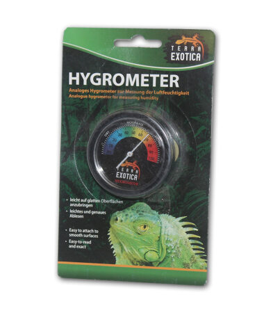 Hygrometer analog schwarz mit farbiger Skala